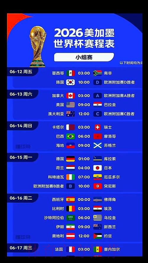 2026美加墨世界杯比赛时间什么时候开始
